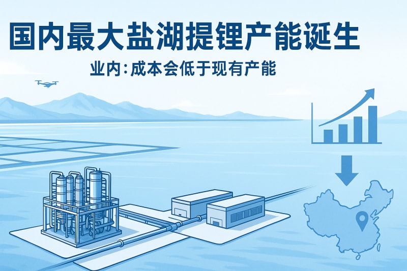 國內最大鹽湖提鋰產能誕生 業內：成本會低于現有產能